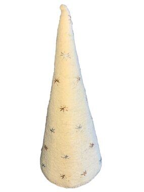 Gold & Silver Stitched Stars Wool Felt Christmas Tree Creative Co-op 10.5" - New